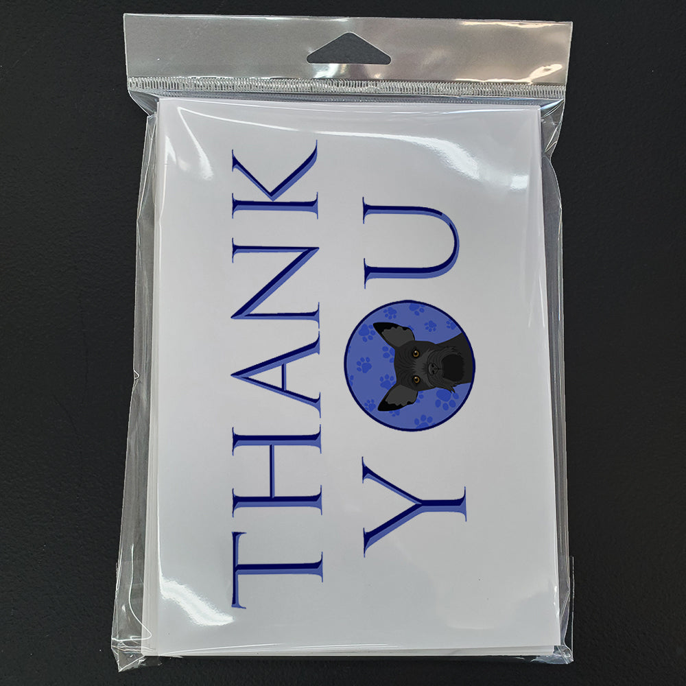 Schnauzer Black #2 Thank You Greeting Cards Pack of 8 Blank Cards with Envelopes Whimsical A7 Size 5x7