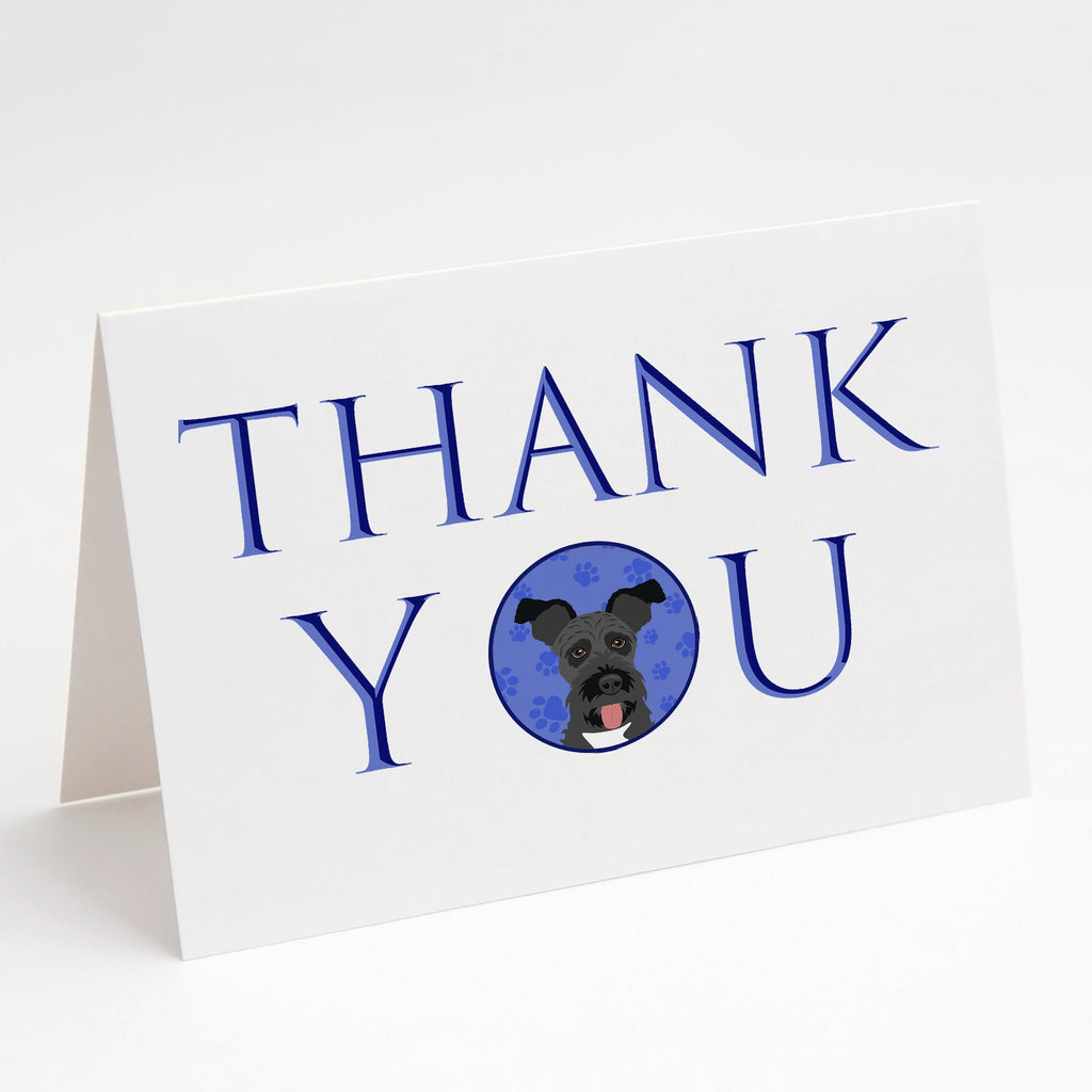 Schnauzer Black #3 Thank You Greeting Cards Pack of 8 Blank Cards with Envelopes Whimsical A7 Size 5x7