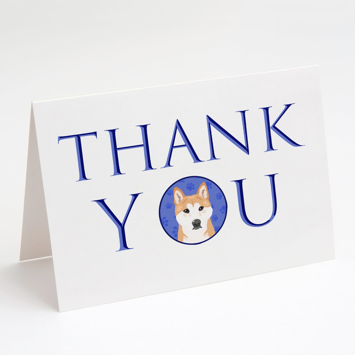 Shiba Inu Red #1 Thank You Greeting Cards Pack of 8 Blank Cards with Envelopes Whimsical A7 Size 5x7