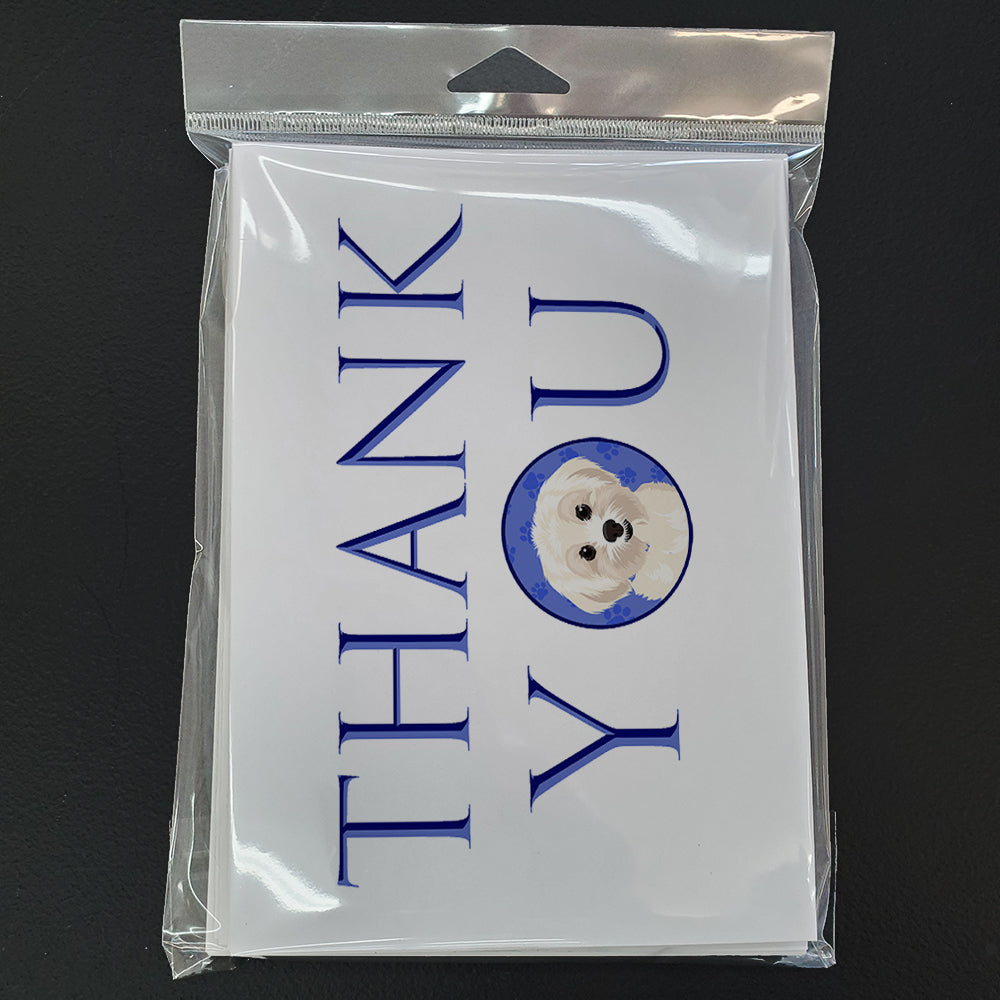 Shih-Tzu Gold #4 Thank You Greeting Cards Pack of 8 Blank Cards with Envelopes Whimsical A7 Size 5x7