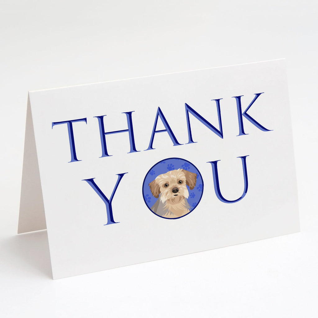 Yorkie Blue and Tan #1 Thank You Greeting Cards Pack of 8 Blank Cards with Envelopes Whimsical A7 Size 5x7