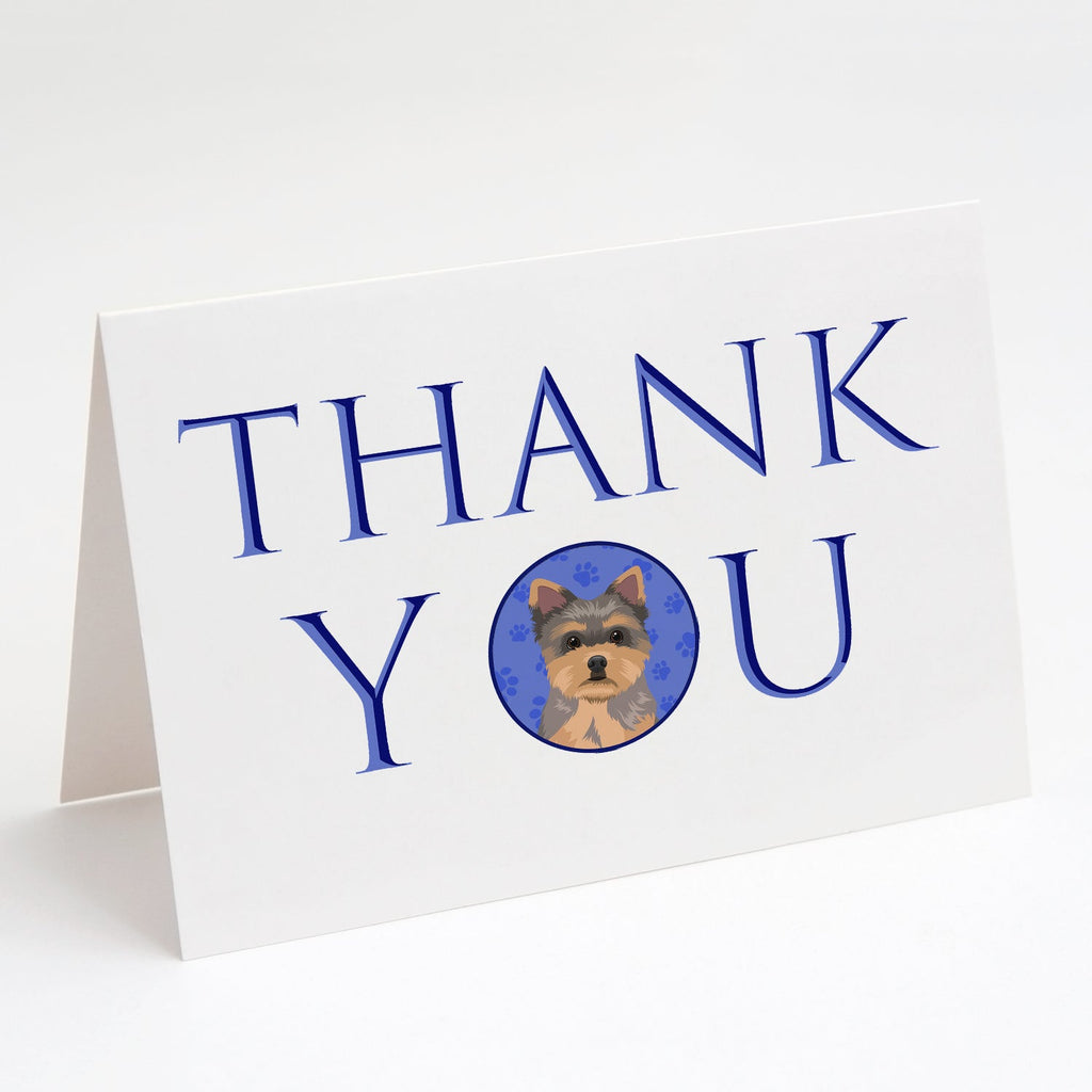 Yorkie Chocolate Puppy Thank You Greeting Cards Pack of 8 Blank Cards with Envelopes Whimsical A7 Size 5x7