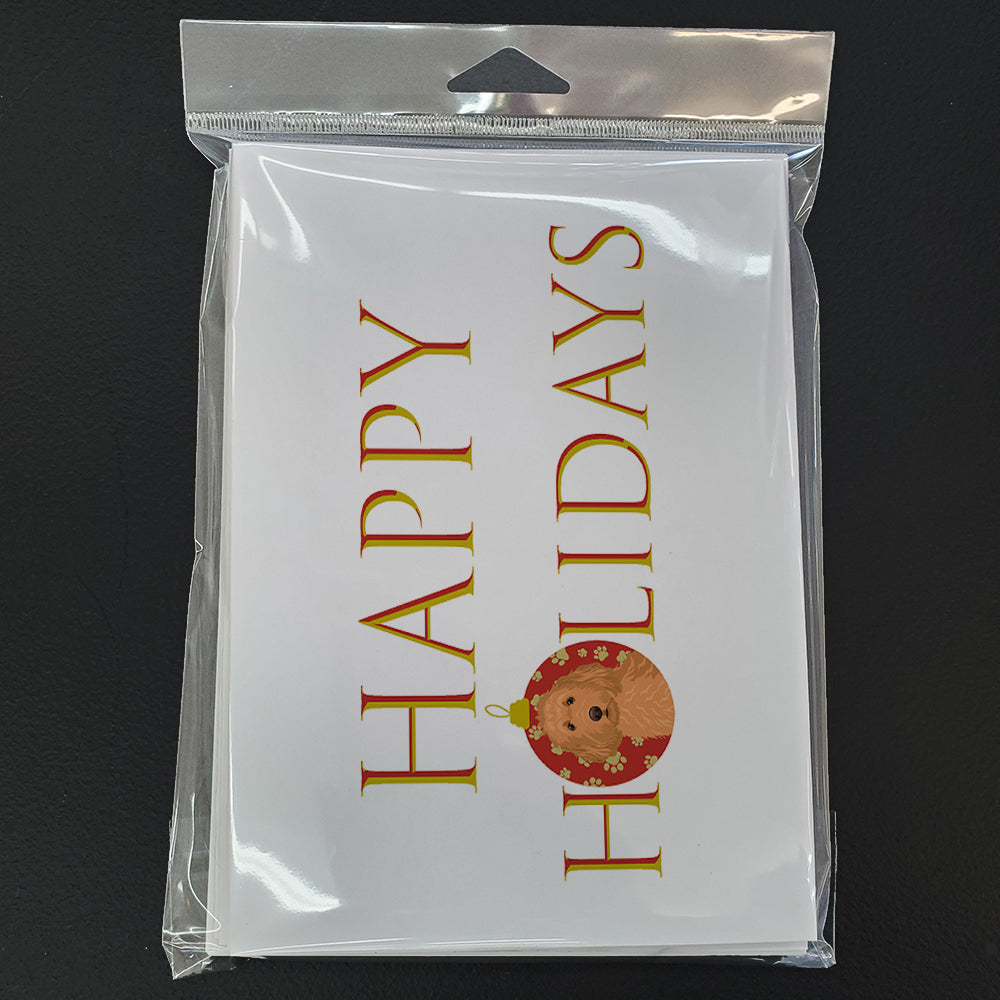 Doodle Red #1 Happy Holidays Greeting Cards Pack of 8 Blank Cards with Envelopes Whimsical A7 Size 5x7