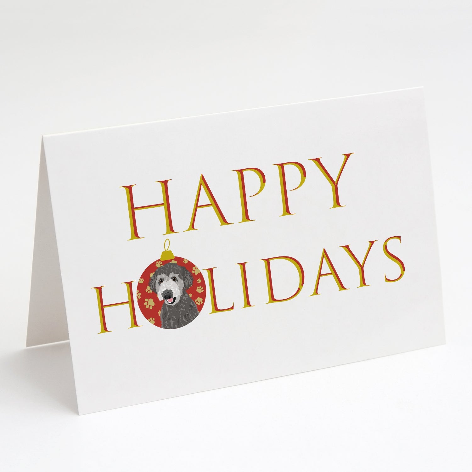Doodle Silver #2 Happy Holidays Greeting Cards Pack of 8 Blank Cards with Envelopes Whimsical A7 Size 5x7