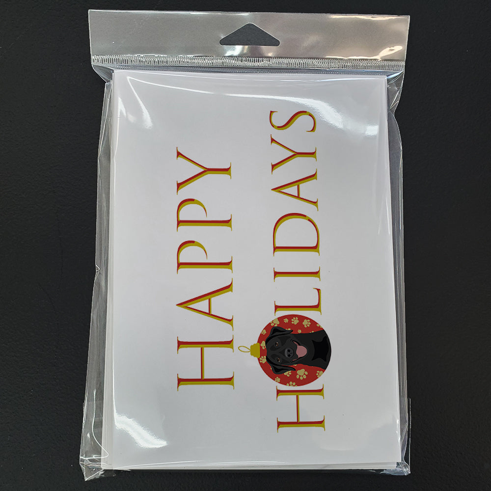 Labrador Retriever Black #1 Happy Holidays Greeting Cards Pack of 8 Blank Cards with Envelopes Whimsical A7 Size 5x7