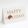 Pug Fawn #2 Happy Holidays Greeting Cards Pack of 8 Blank Cards with Envelopes Whimsical A7 Size 5x7