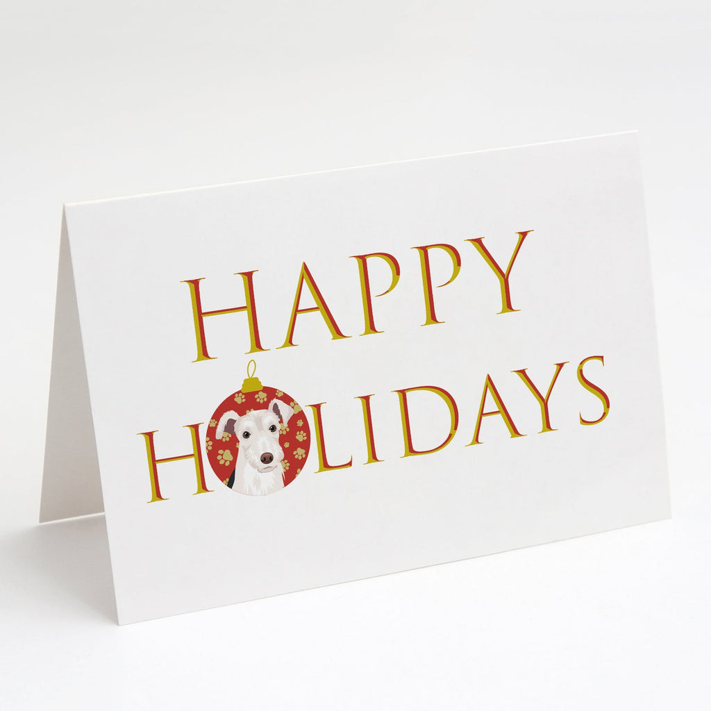 Schnauzer Parti Happy Holidays Greeting Cards Pack of 8 Blank Cards with Envelopes Whimsical A7 Size 5x7