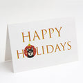 Shiba Inu Husky Mix Happy Holidays Greeting Cards Pack of 8 Blank Cards with Envelopes Whimsical A7 Size 5x7