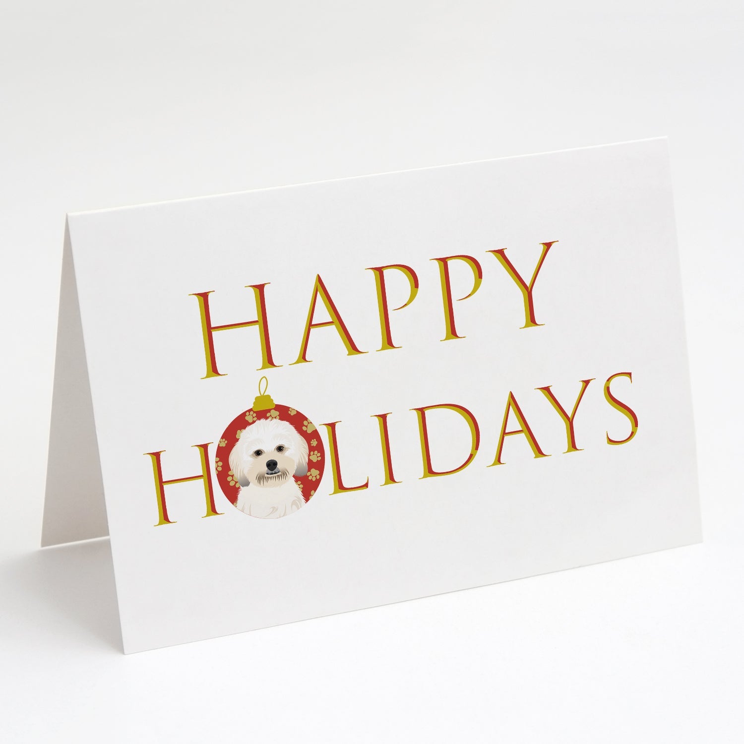 Shih-Tzu Gold #5 Happy Holidays Greeting Cards Pack of 8 Blank Cards with Envelopes Whimsical A7 Size 5x7