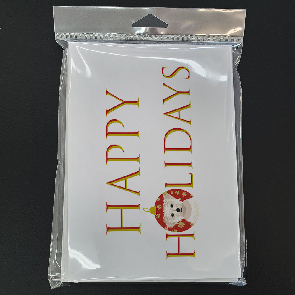 Shih-Tzu Gold #6 Happy Holidays Greeting Cards Pack of 8 Blank Cards with Envelopes Whimsical A7 Size 5x7