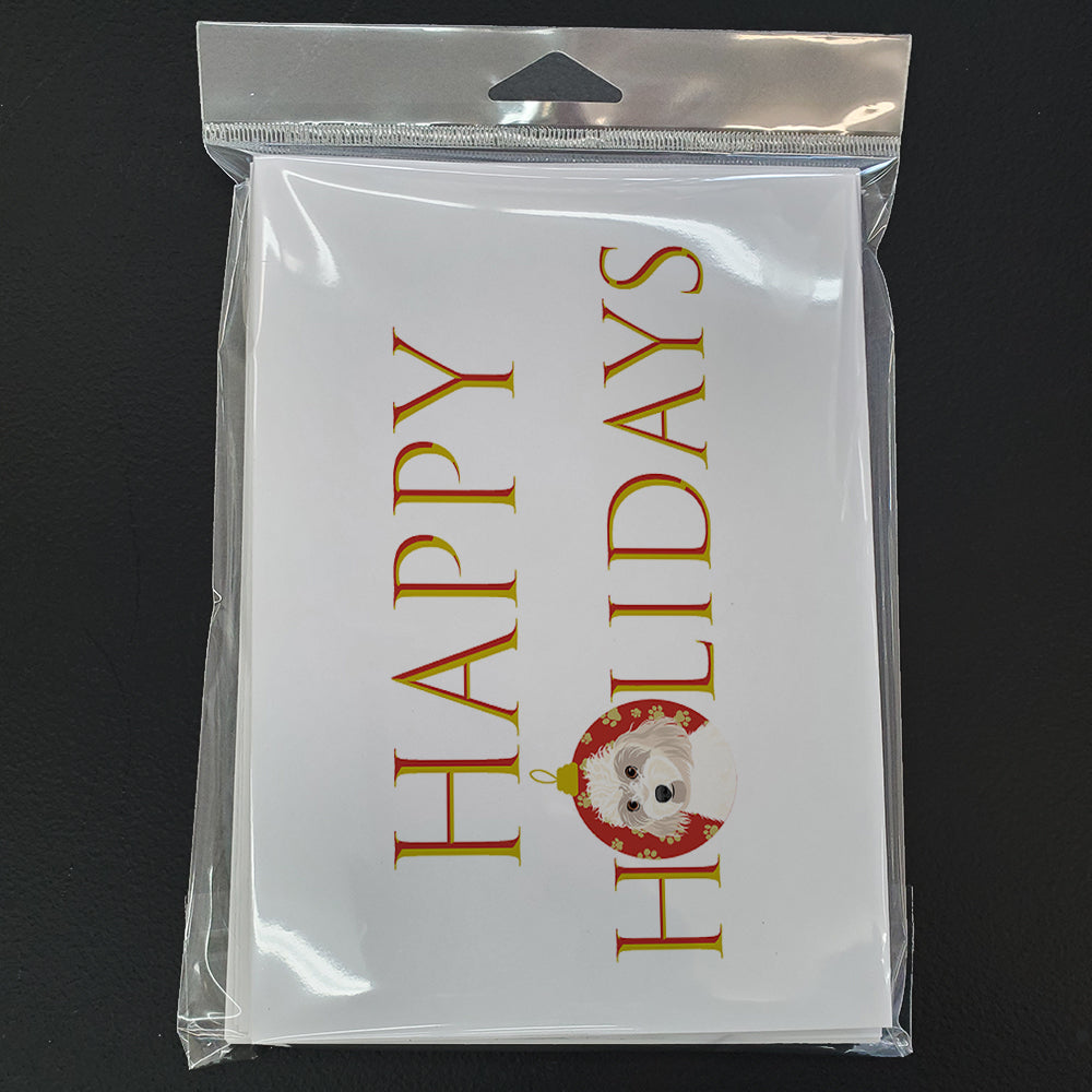Shih-Tzu Gold #7 Happy Holidays Greeting Cards Pack of 8 Blank Cards with Envelopes Whimsical A7 Size 5x7