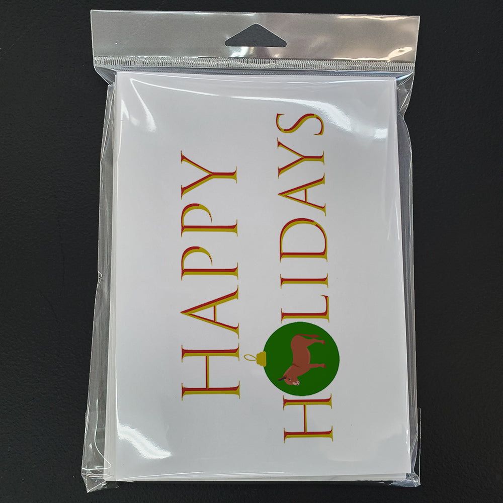 Donkeys & Mules - Irish Donkey Happy Holidays Greeting Cards Pack of 8 Blank Cards with Envelopes Whimsical A7 Size 5x7