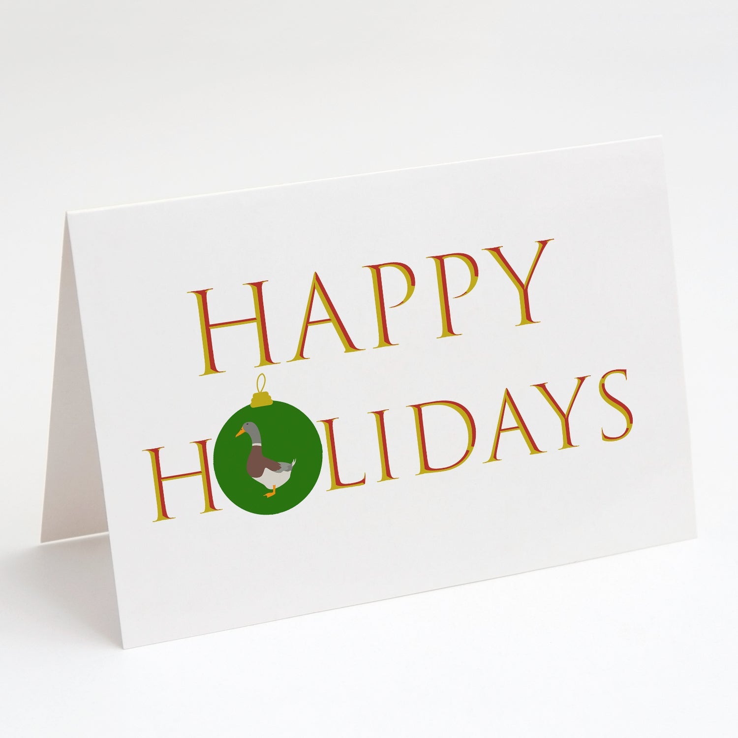 Ducks - Saxony Sachsenente Duck Happy Holidays Greeting Cards Pack of 8 Blank Cards with Envelopes Whimsical A7 Size 5x7