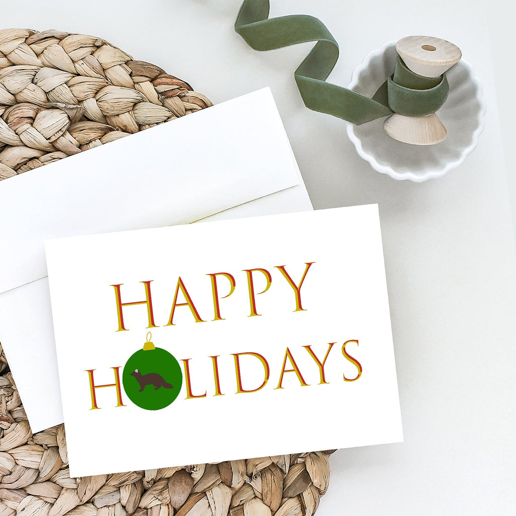 Sable Marten Happy Holidays Greeting Cards Pack of 8 Blank Cards with Envelopes Whimsical A7 Size 5x7