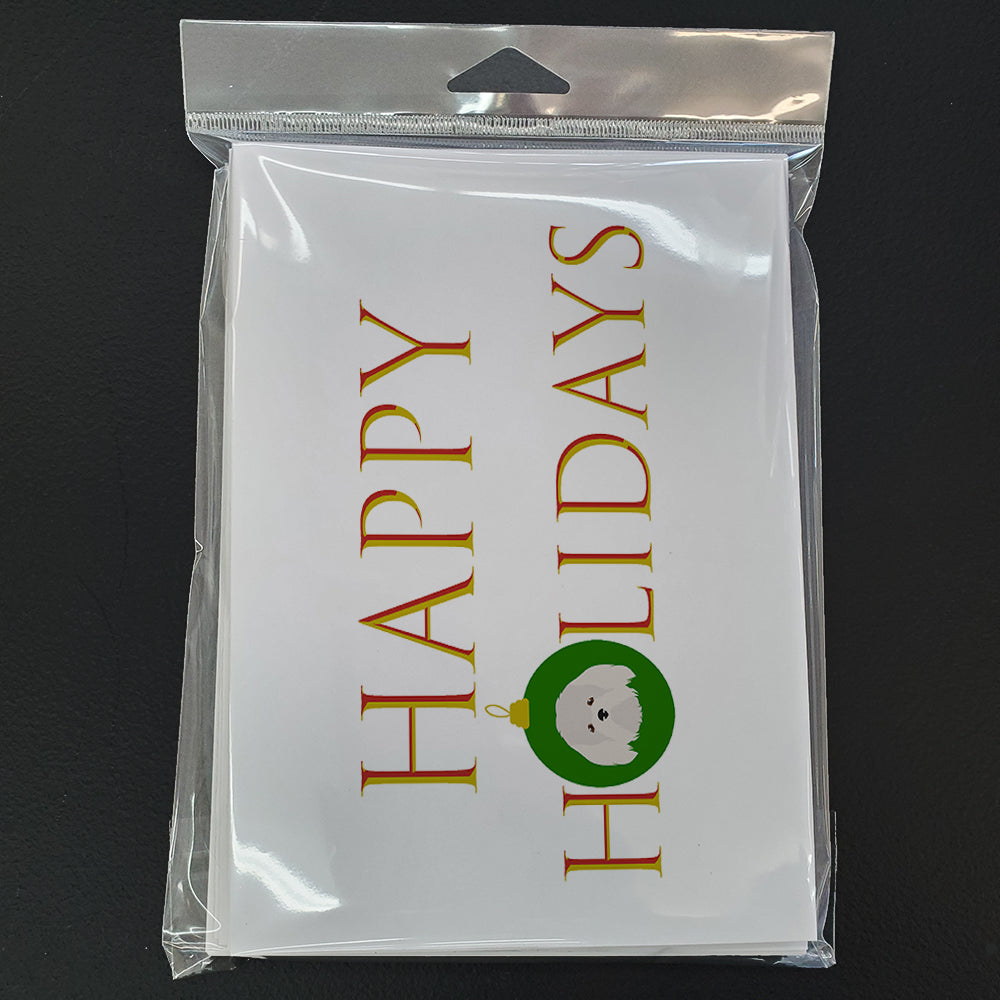 Coton de Tulear - Dog Face Happy Holidays Christmas Greeting Cards Pack of 8 Blank Cards with Envelopes Whimsical A7 Size 5x7