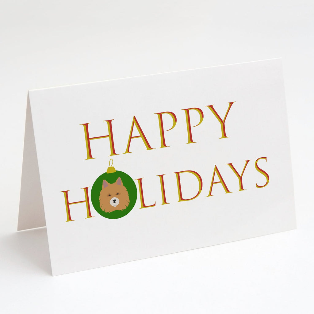 Elo Dog - Dog Face Happy Holidays Christmas Greeting Cards Pack of 8 Blank Cards with Envelopes Whimsical A7 Size 5x7