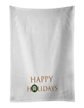 Lhasa Apso - Dog Face Happy Holidays Christmas Kitchen Towel Set of 2 White Dish Towels Decorative Bathroom Hand towel for Hand, Face, Hair, Yoga, Tea, Dishcloth, 19 X 28", White