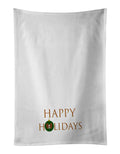 Papillon - Dog Face Happy Holidays Christmas Kitchen Towel Set of 2 White Dish Towels Decorative Bathroom Hand towel for Hand, Face, Hair, Yoga, Tea, Dishcloth, 19 X 28", White