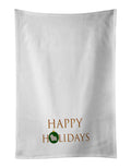 Coton de Tulear #2 Happy Holidays Kitchen Towel Set of 2 White Dish Towels Decorative Bathroom Hand towel for Hand, Face, Hair, Yoga, Tea, Dishcloth, 19 X 28", White