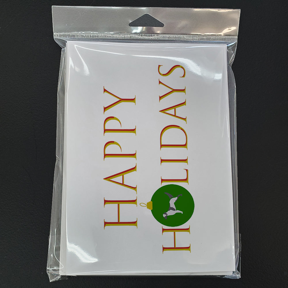 English Setter Happy Holidays Greeting Cards Pack of 8 Blank Cards with Envelopes Whimsical A7 Size 5x7