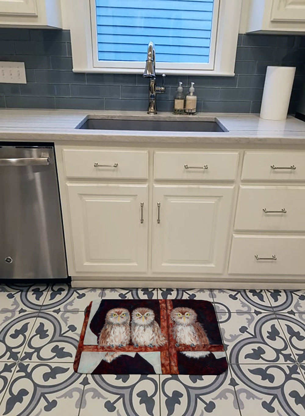 Owls by Ferris Hotard Memory Foam Kitchen Mat Machine Washable Anti-Fatigue Cushion Comfort Bath or Kitchen Rug