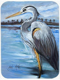 Blue Heron Gazing Cutting Board Tempered Glass Kitchen Cutting Surface, Heat Resistant Chopping, Non-Slip Feet, Food Prep & Serving