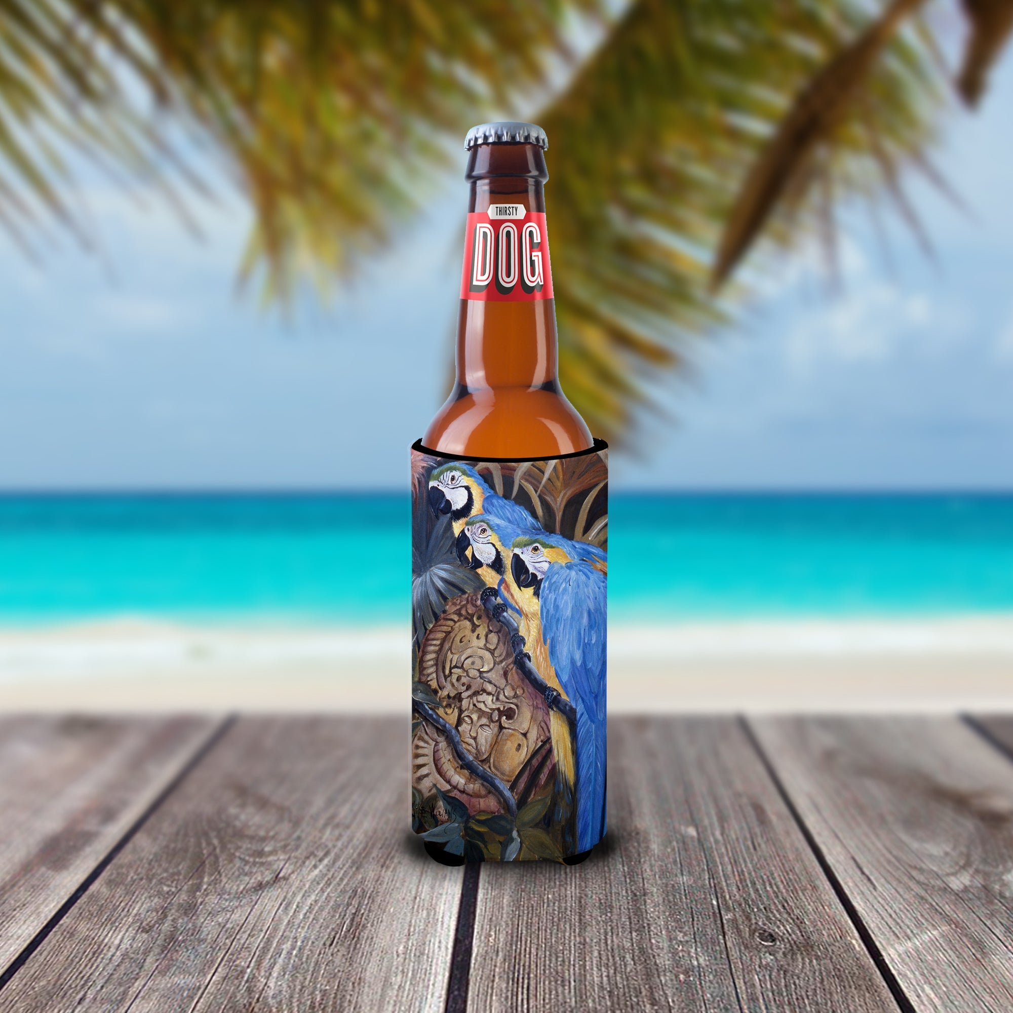 Parrots Slim Can Hugger , Insulated Foam Hugger for 12 oz Slim Cans, Beer Bottles & Water Bottles, Printed in USA