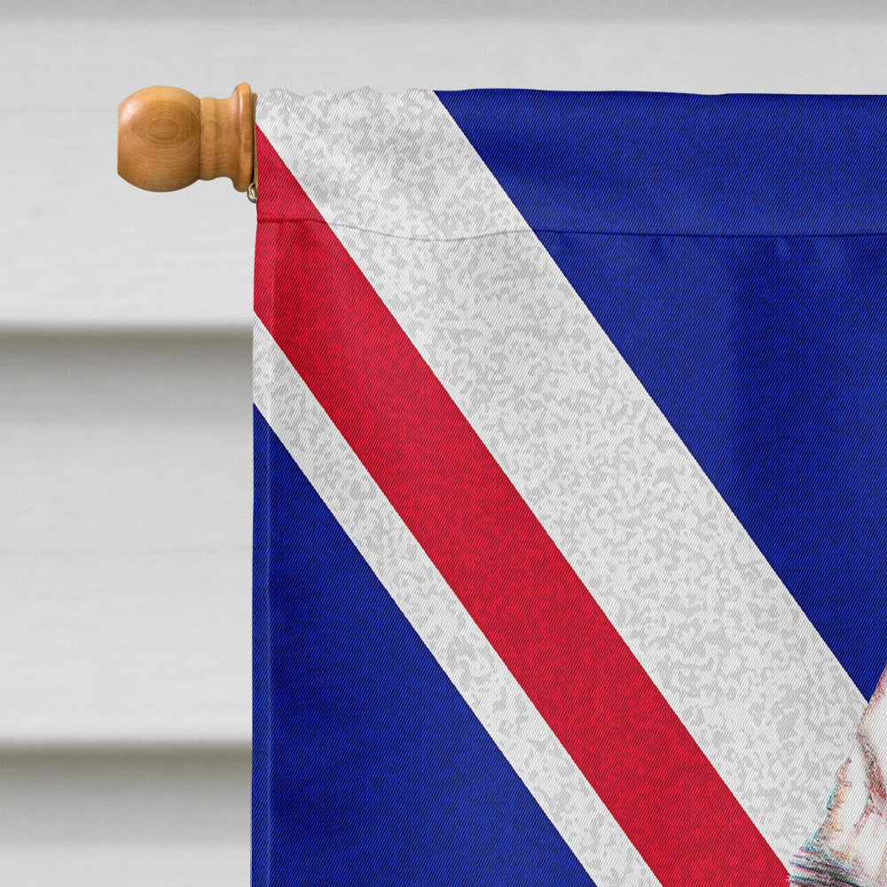 Alaskan Malamute with English Union Jack British Flag House Flag 28x40 Porch Sleeve Pole Decorative Outside Yard Banner Artwork Wall Hanging, Polyester