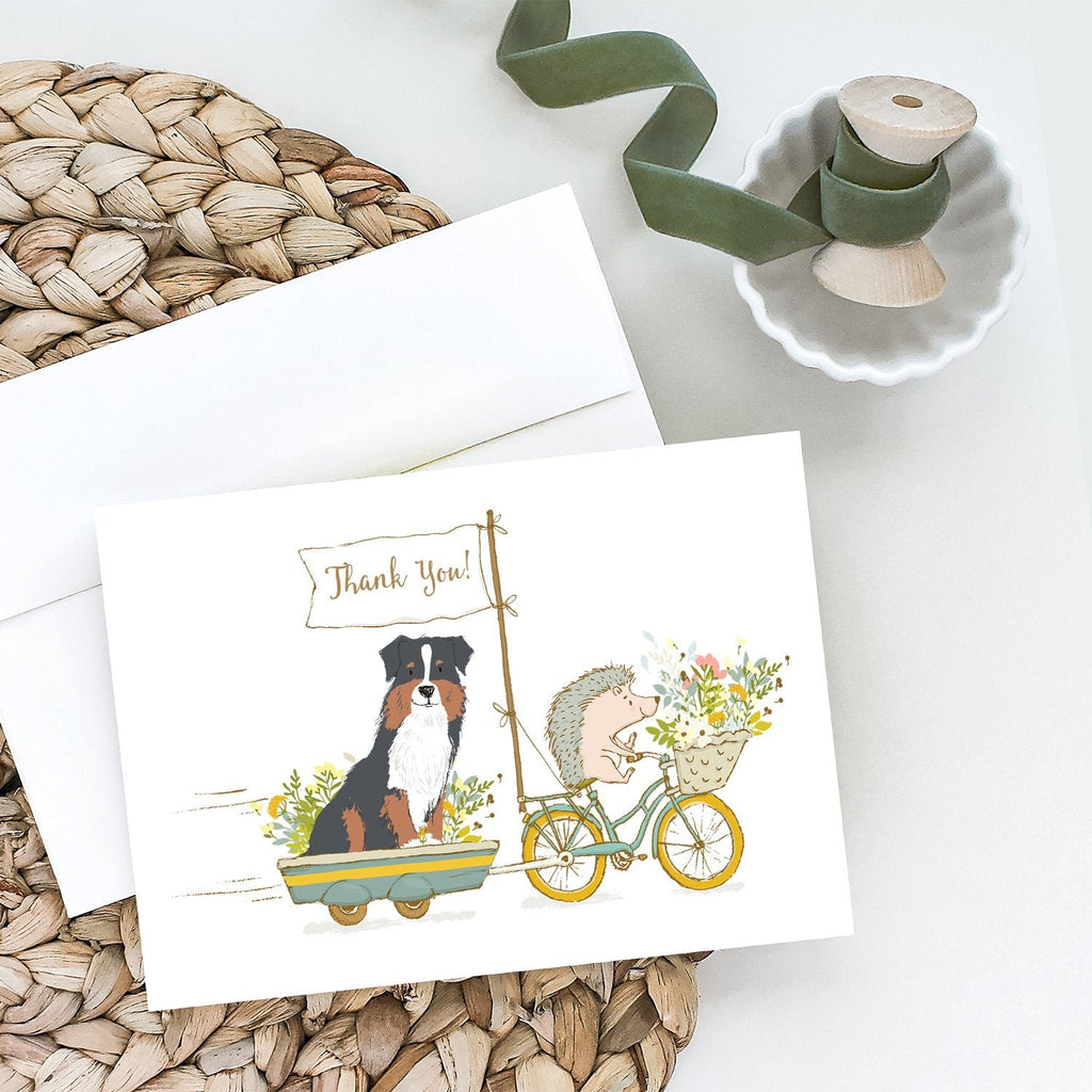 Australian Shepherd Black Tricolor Greeting Cards Pack of 8 Blank Cards with Envelopes Whimsical A7 Size 5x7