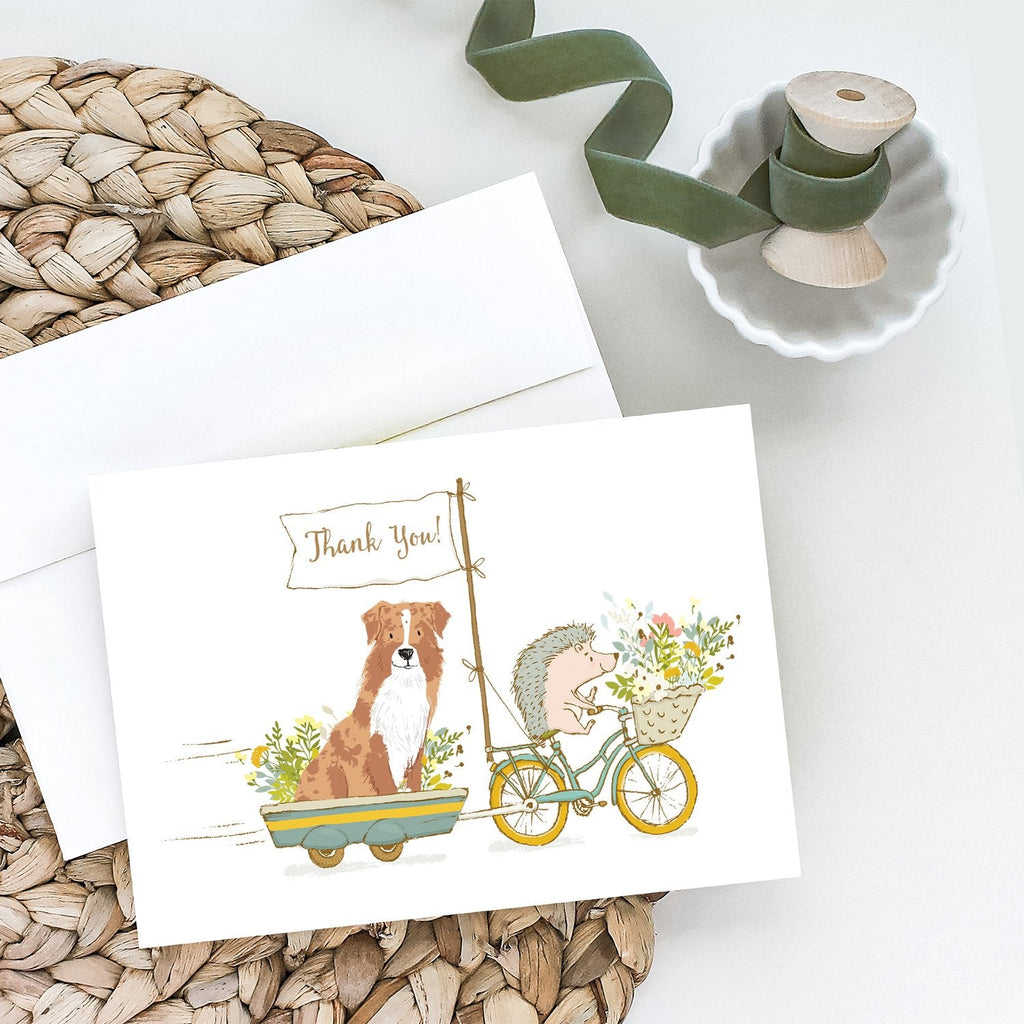 Australian Shepherd Red Merle Greeting Cards Pack of 8 Blank Cards with Envelopes Whimsical A7 Size 5x7