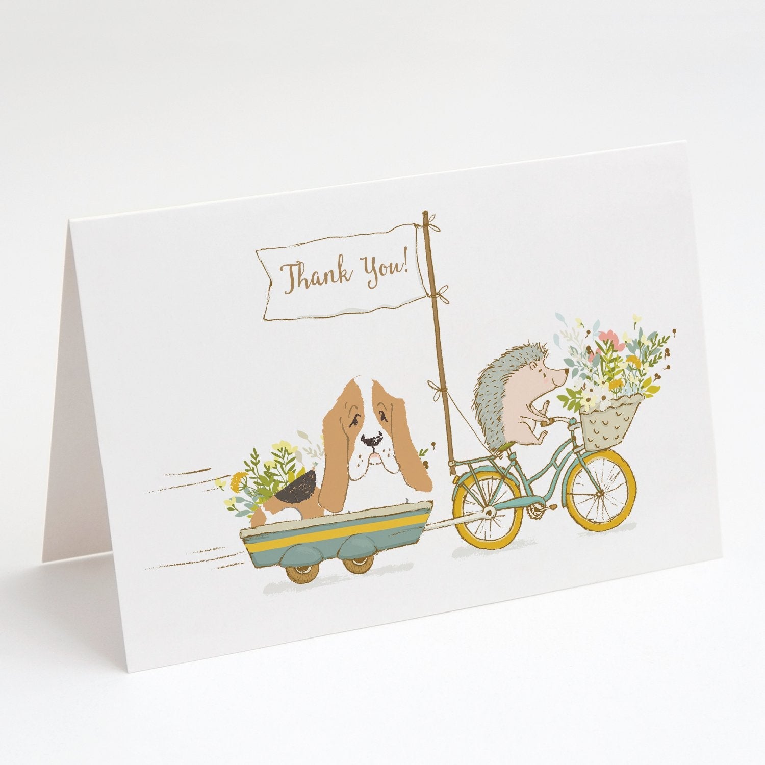 Basset Hound Greeting Cards Pack of 8 Blank Cards with Envelopes Whimsical A7 Size 5x7