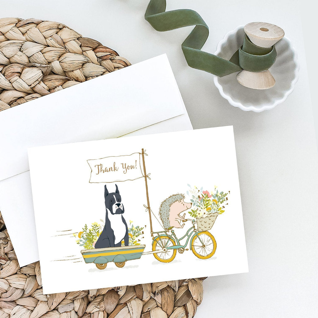 Boxer Black Cropped Ears Greeting Cards Pack of 8 Blank Cards with Envelopes Whimsical A7 Size 5x7