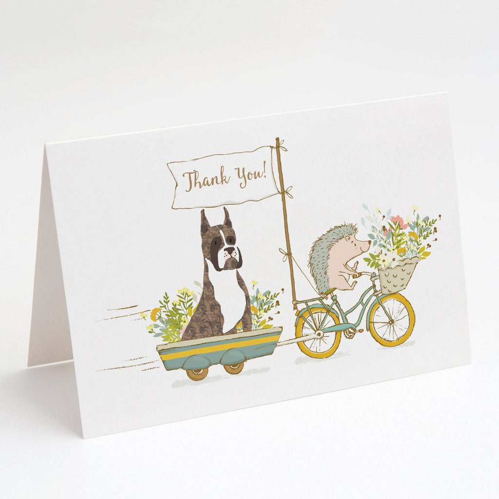 Boxer Brindle White Cropped Ears Greeting Cards Pack of 8 Blank Cards with Envelopes Whimsical A7 Size 5x7