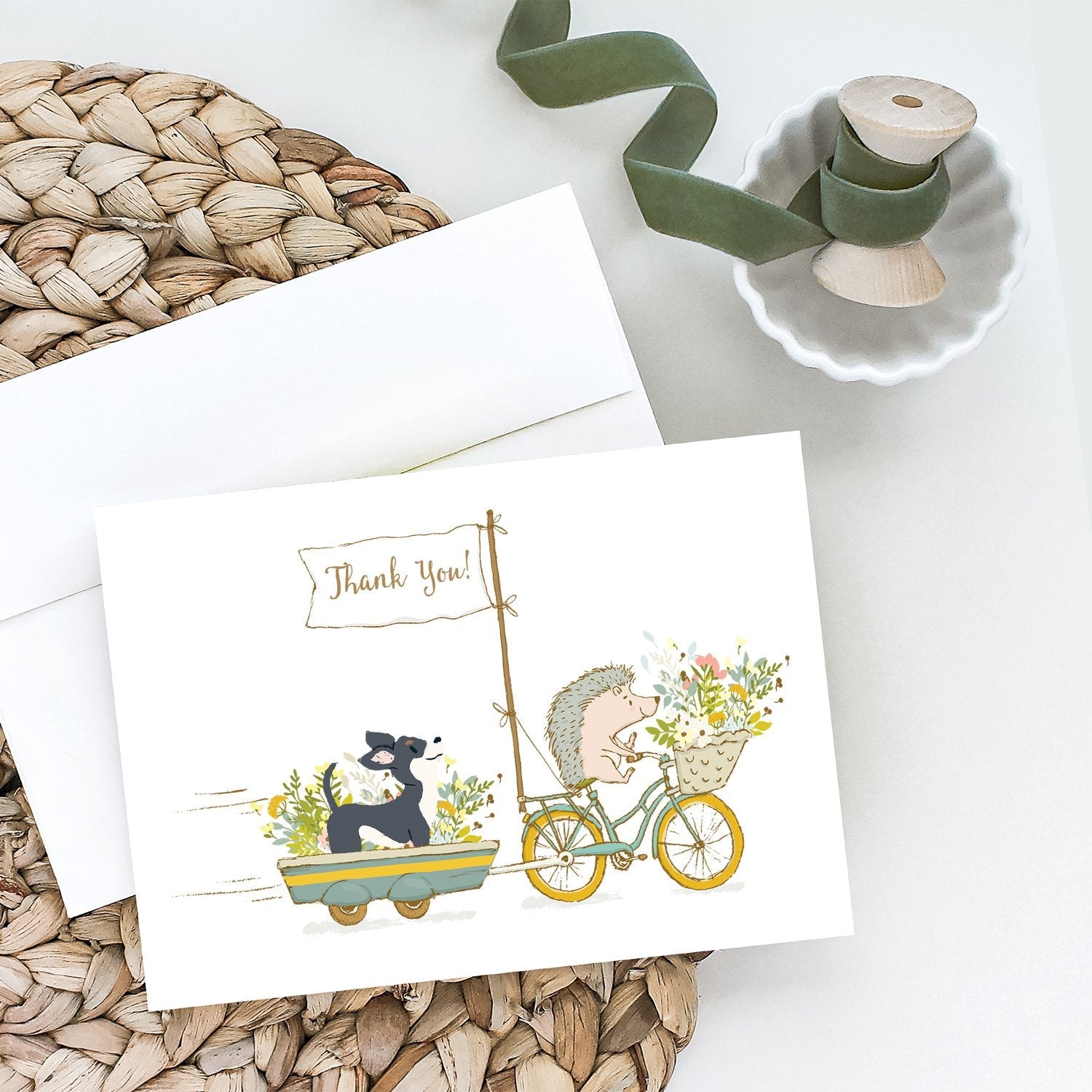 Chihuahua Black and White Greeting Cards Pack of 8 Blank Cards with Envelopes Whimsical A7 Size 5x7