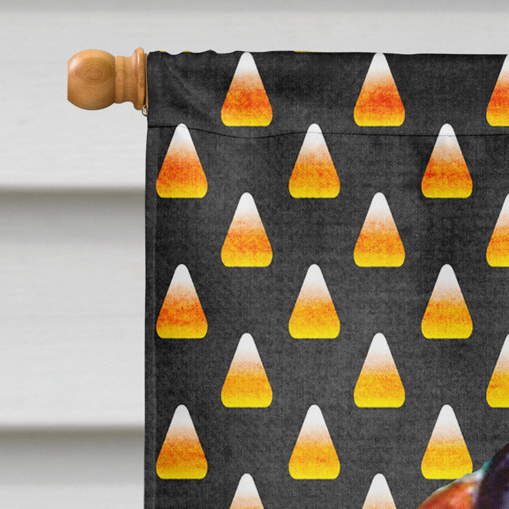 Basset Hound Candy Corn Halloween Portrait House Flag 28x40 Porch Sleeve Pole Decorative Outside Yard Banner Artwork Wall Hanging, Polyester