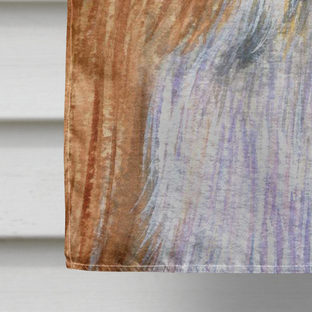 Bearded Collie Fall Leaves Portrait House Flag 28x40 Porch Sleeve Pole Decorative Outside Yard Banner Artwork Wall Hanging, Polyester