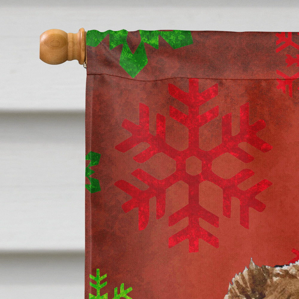 Australian Shepherd Red Green Snowflakes Christmas House Flag 28x40 Porch Sleeve Pole Decorative Outside Yard Banner Artwork Wall Hanging, Polyester