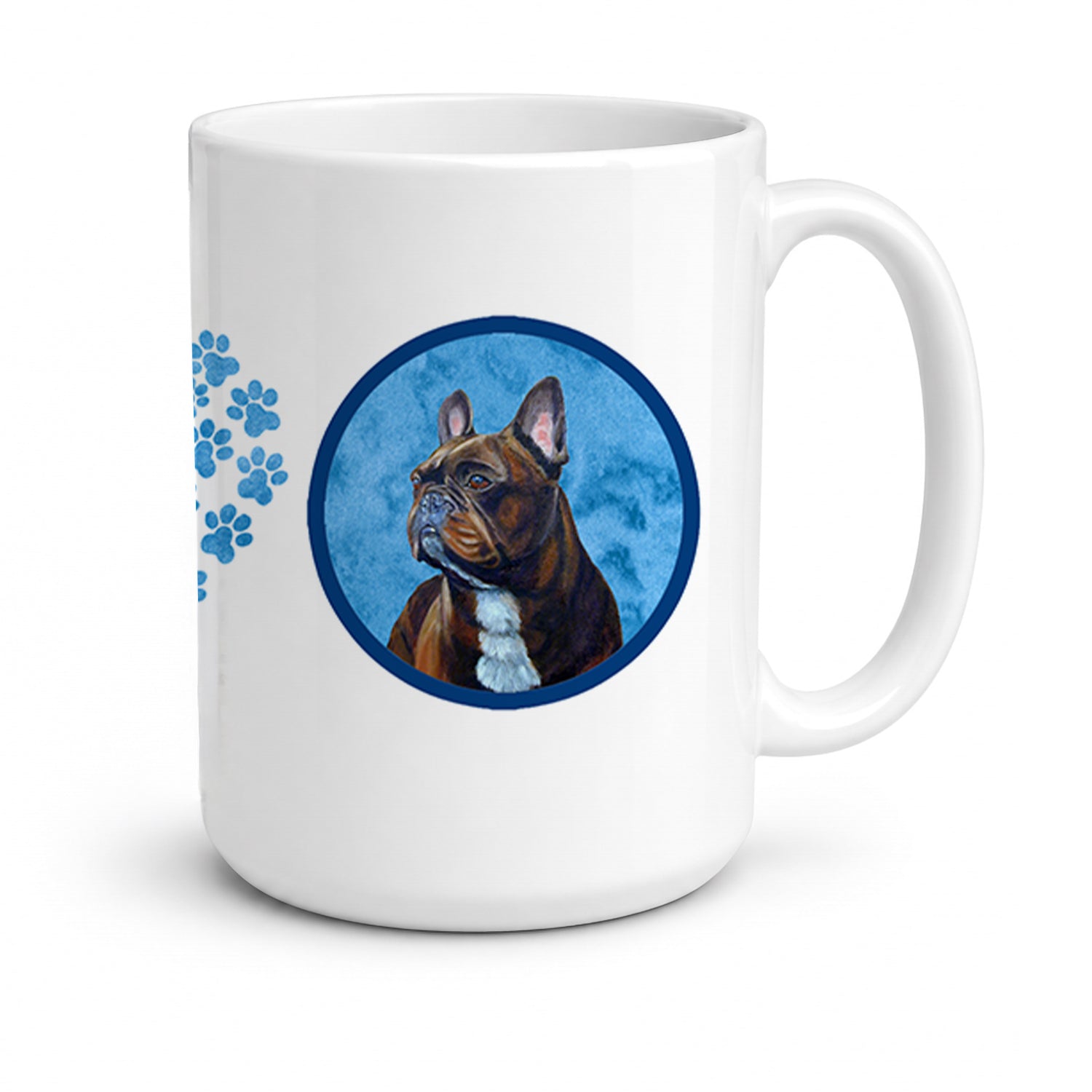 Blue French Bulldog Ceramic Coffee Mug 15 oz Decorative Large C Handle Mug Cup for Tea, Cocoa Hot Chocolate