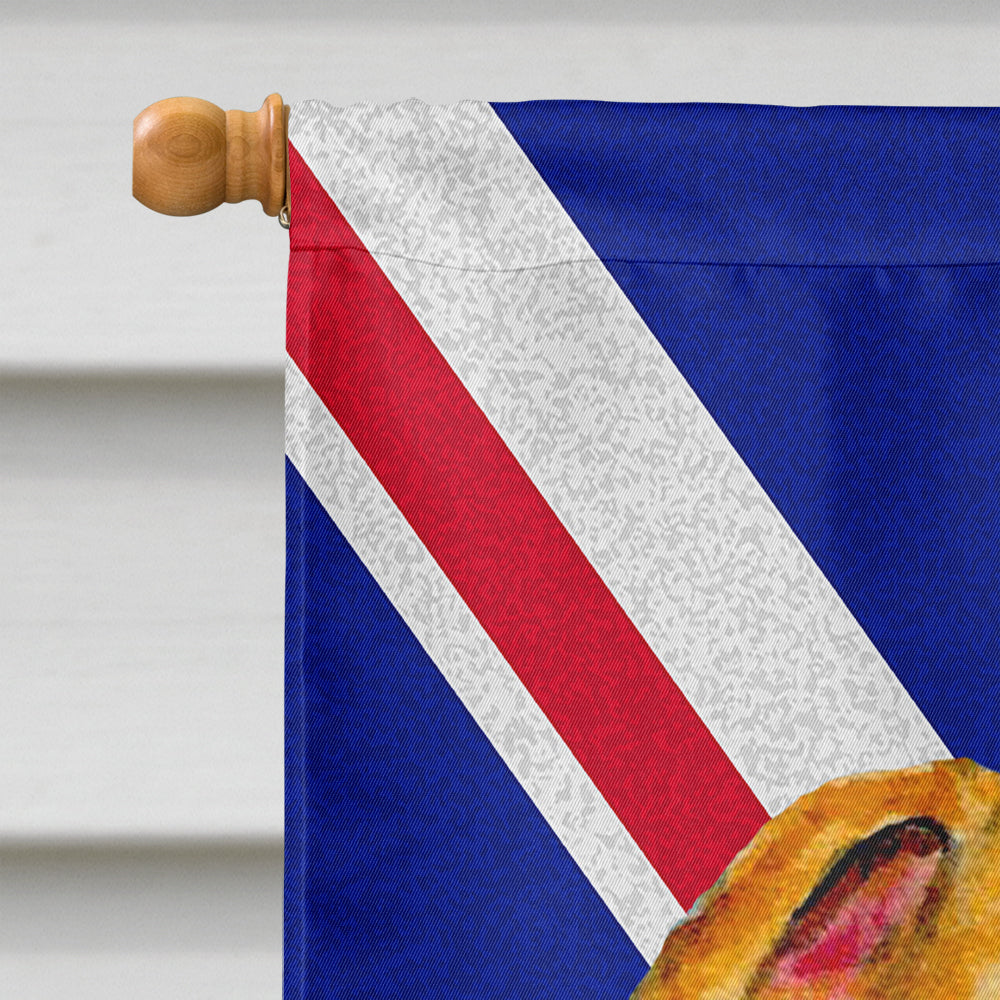 Whippet with English Union Jack British Flag House Flag 28x40 Porch Sleeve Pole Decorative Outside Yard Banner Artwork Wall Hanging, Polyester