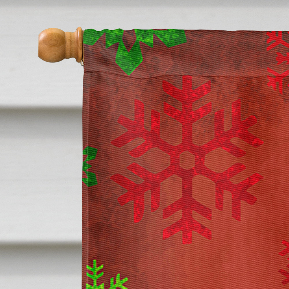 Black Great Dane Red Snowflakes Holiday Christmas House Flag 28x40 Porch Sleeve Pole Decorative Outside Yard Banner Artwork Wall Hanging, Polyester