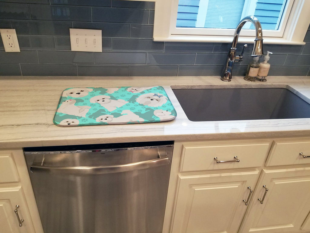 Maltese Dish Drying Mat Absorbent Dish Drying Mat Pad for Kitchen Counter Dish Drainer Mat for Countertop, 14 x 21", Multicolor
