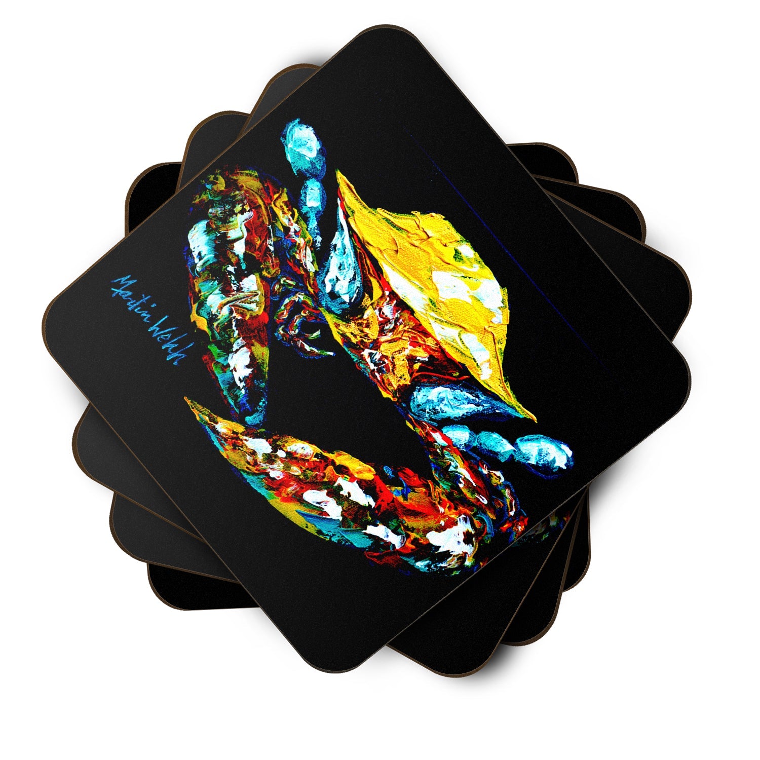 Sand Dance Turtle Foam Coasters Set of 4 Cup Coasters for Indoor Outdoor, Tabletop Protection, Anti Slip, Mouse pad Material
