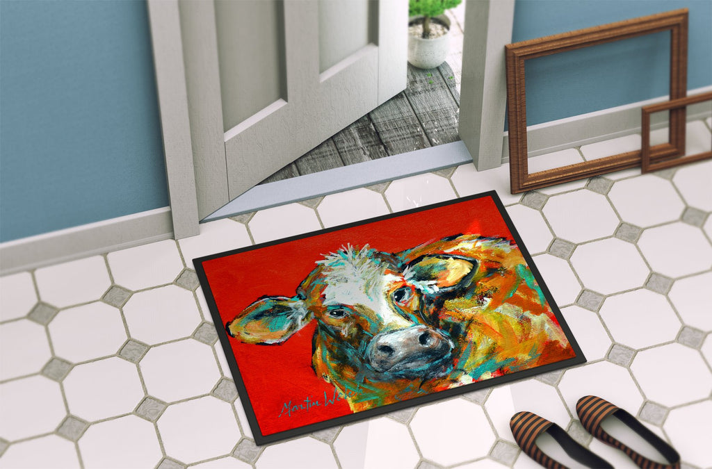 Caught Red Handed Cow Doormat Indoor Outdoor 24H X 36W Front Door Mat Rugs for Entryway, Non Slip Washable Low Pile,