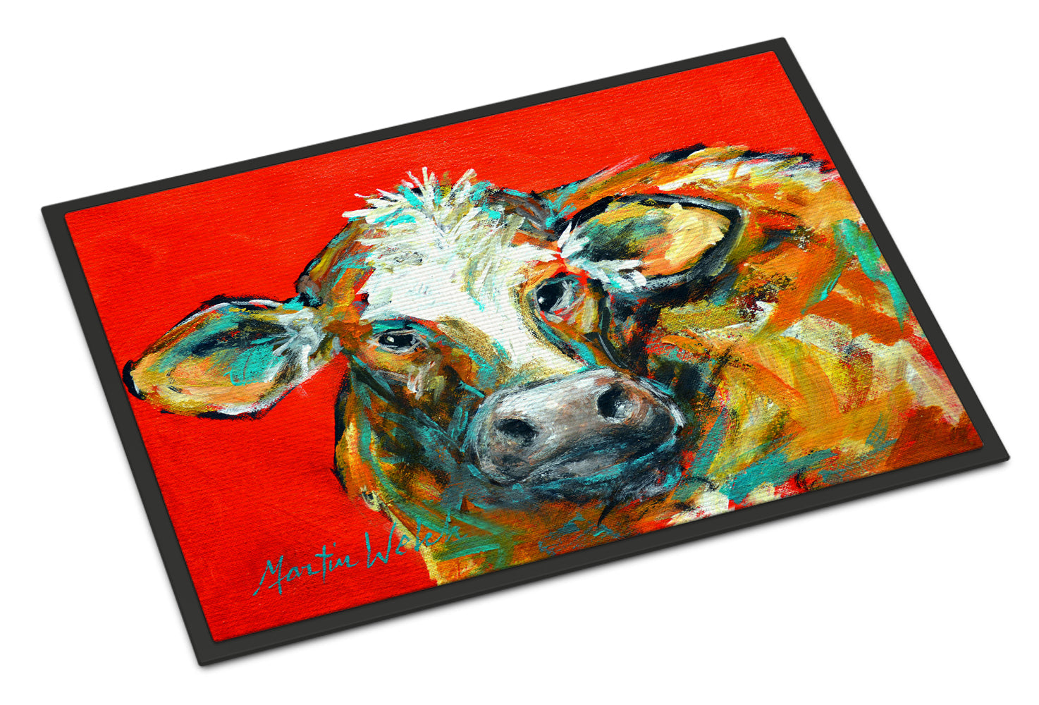 Caught Red Handed Cow Doormat Indoor Outdoor 18H X 27W Front Door Mat Rugs for Entryway, Non Slip Washable