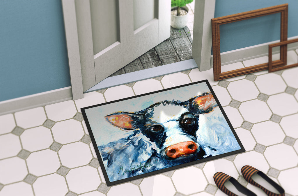 Cow Lick Black and White Cow Doormat Indoor Outdoor 18H X 27W Front Door Mat Rugs for Entryway, Non Slip Washable