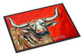 See Red Longhorn Cow Doormat Indoor Outdoor 24H X 36W Front Door Mat Rugs for Entryway, Non Slip Washable Low Pile,