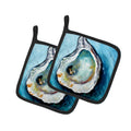 Oyster J Mac Pot Holder Set of 2 Heat Resistant Quilted Hot Pads 7.5 x 7.5 Inch, Insulated Kitchen Trivets for Cooking & Baking