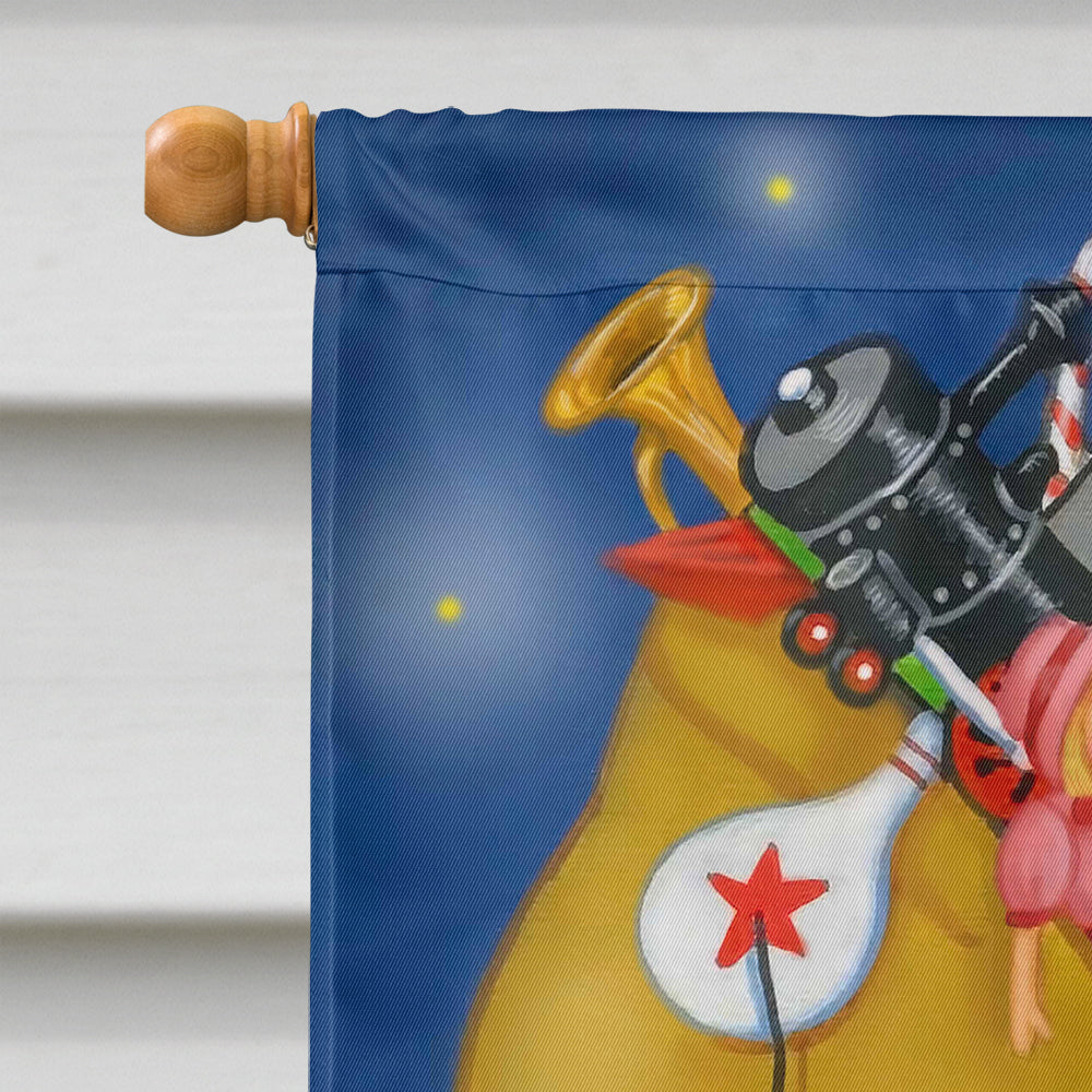 Santa Claus Hope I Don't Get Stuck House Flag 28x40 Porch Sleeve Pole Decorative Outside Yard Banner Artwork Wall Hanging, Polyester