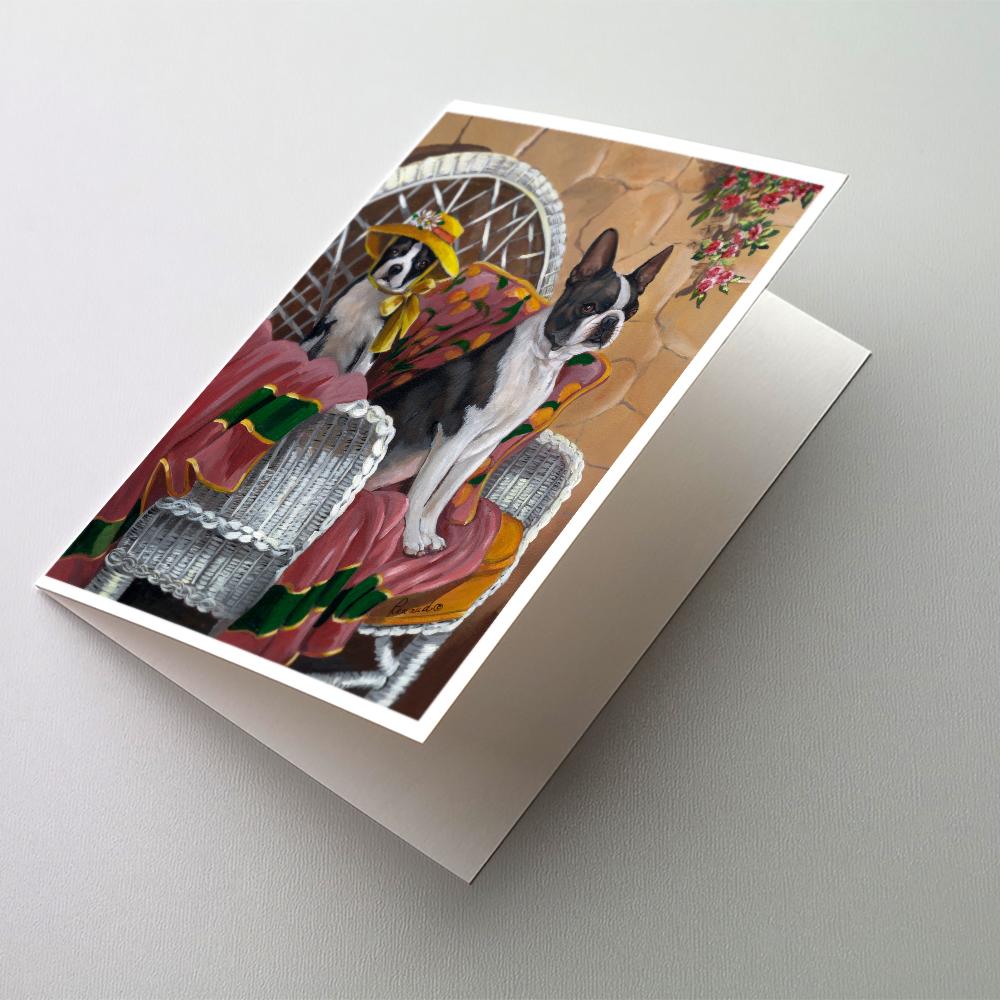 Boston Terrier Patio Gems Greeting Cards Pack of 8 Blank Cards with Envelopes Whimsical A7 Size 5x7