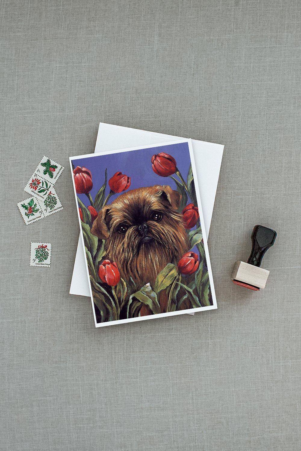 Brussels Griffon Peek a Boo Greeting Cards Pack of 8 Blank Cards with Envelopes Whimsical A7 Size 5x7